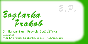 boglarka prokob business card